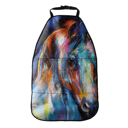 Colorful Horse Painting Print Car Seat Organizers