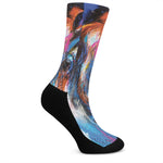 Colorful Horse Painting Print Crew Socks