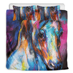 Colorful Horse Painting Print Duvet Cover Bedding Set