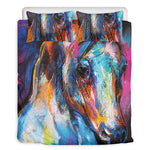 Colorful Horse Painting Print Duvet Cover Bedding Set