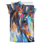 Colorful Horse Painting Print Duvet Cover Bedding Set