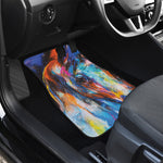 Colorful Horse Painting Print Front and Back Car Floor Mats