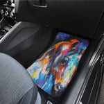 Colorful Horse Painting Print Front and Back Car Floor Mats