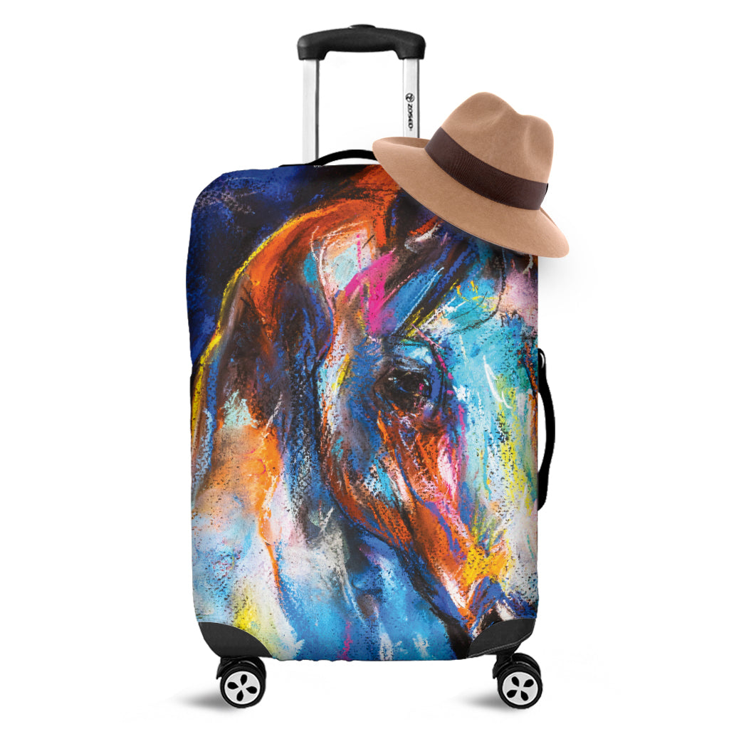 Colorful Horse Painting Print Luggage Cover
