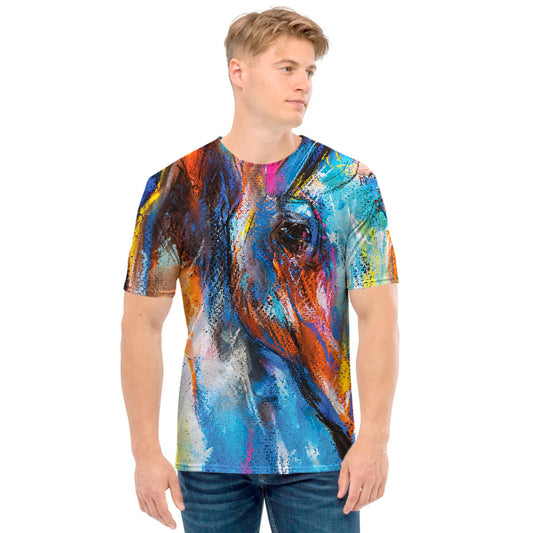 Colorful Horse Painting Print Men's T-Shirt