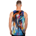 Colorful Horse Painting Print Men's Tank Top
