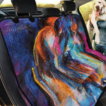 Colorful Horse Painting Print Pet Car Back Seat Cover