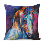 Colorful Horse Painting Print Pillow Cover