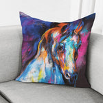 Colorful Horse Painting Print Pillow Cover