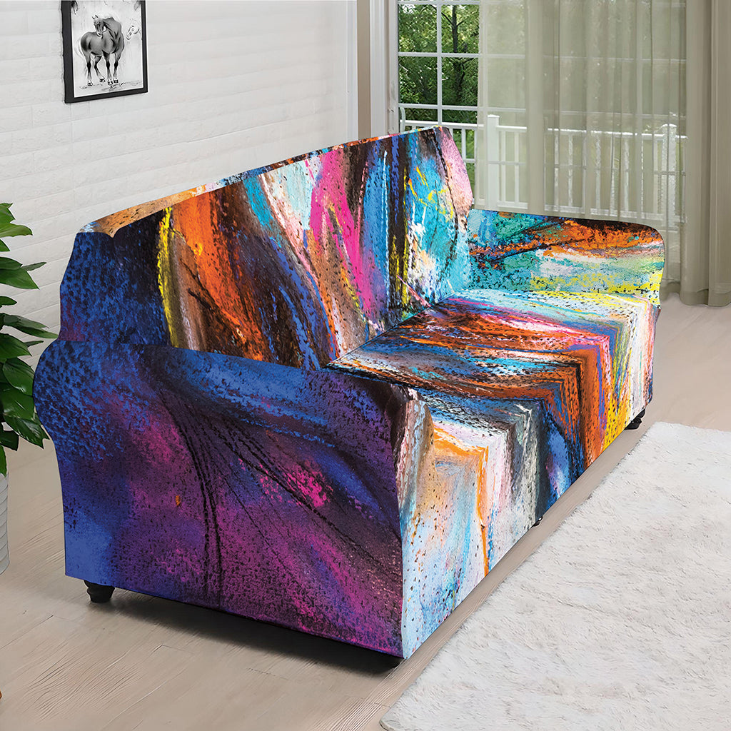 Colorful Horse Painting Print Sofa Cover