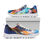 Colorful Horse Painting Print White Sneakers