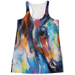Colorful Horse Painting Print Women's Racerback Tank Top