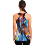 Colorful Horse Painting Print Women's Racerback Tank Top