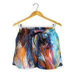 Colorful Horse Painting Print Women's Shorts