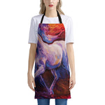 Colorful Horse Portrait Print Apron