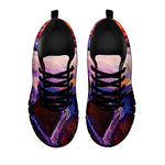 Colorful Horse Portrait Print Black Sneakers