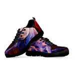 Colorful Horse Portrait Print Black Sneakers