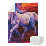 Colorful Horse Portrait Print Blanket