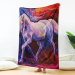 Colorful Horse Portrait Print Blanket