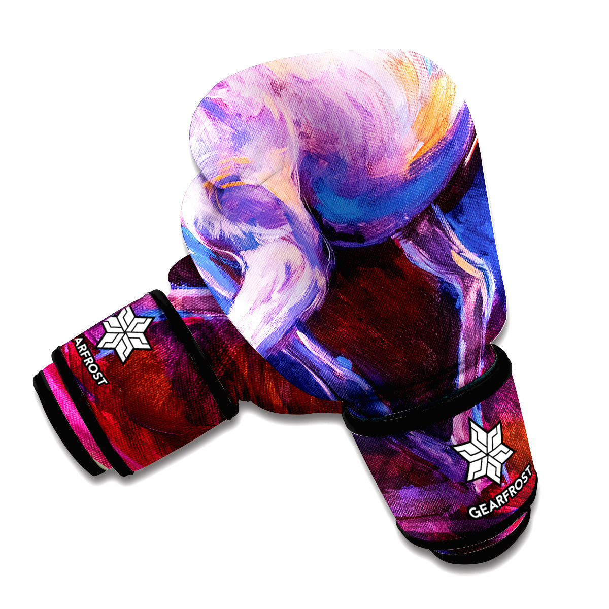 Colorful Horse Portrait Print Boxing Gloves