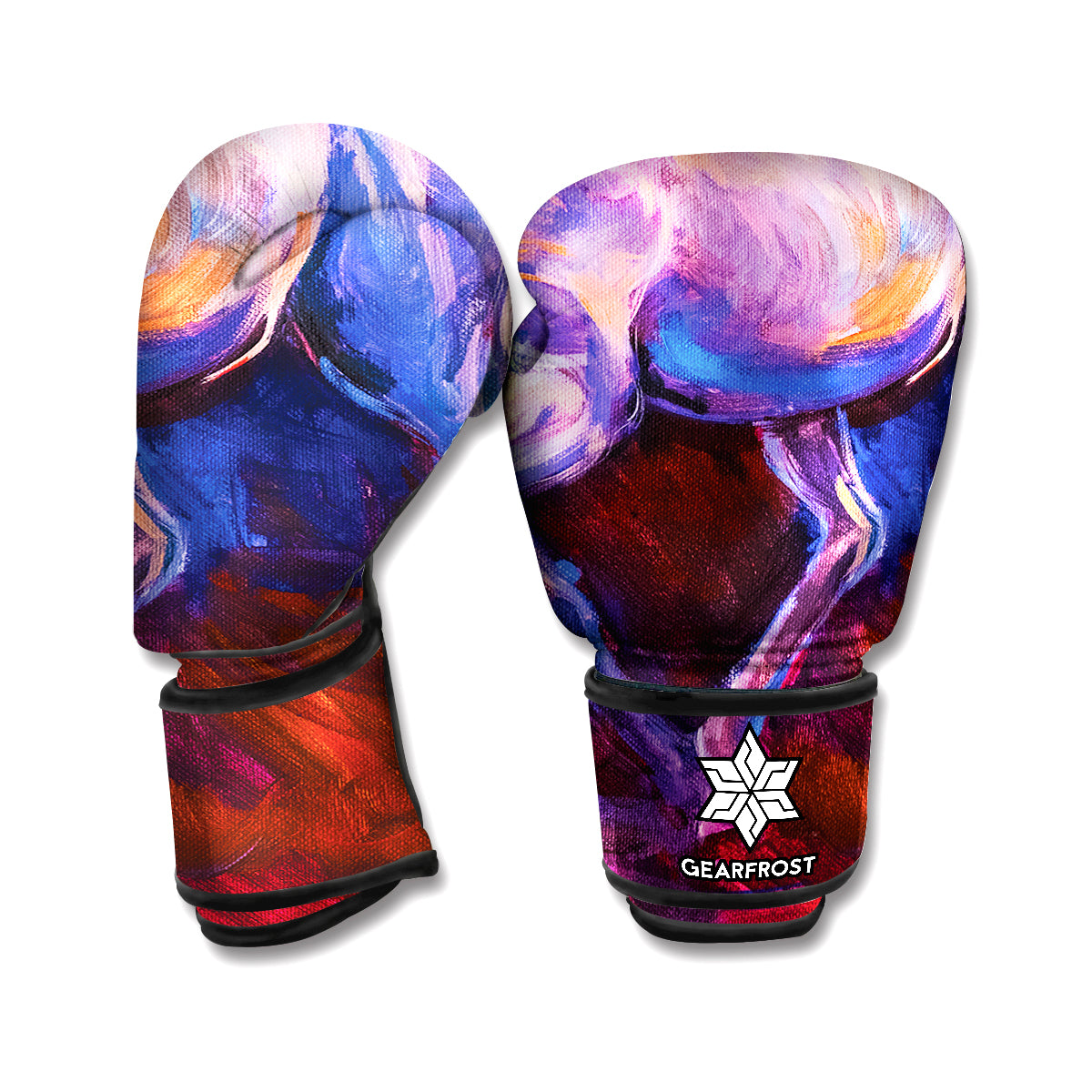 Colorful Horse Portrait Print Boxing Gloves