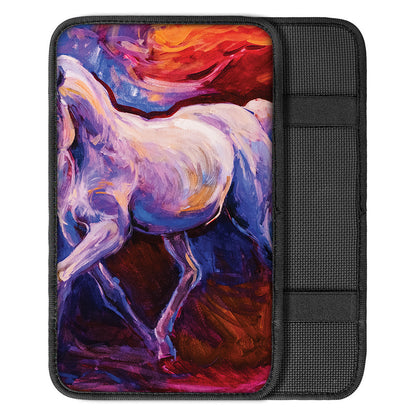 Colorful Horse Portrait Print Car Center Console Cover