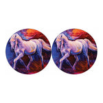 Colorful Horse Portrait Print Car Coasters