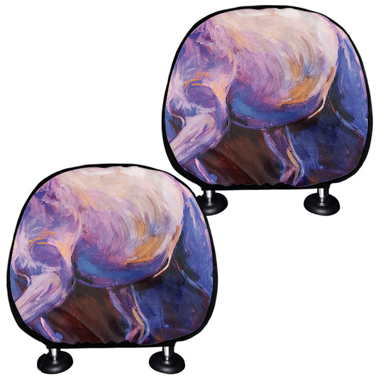 Colorful Horse Portrait Print Car Headrest Covers