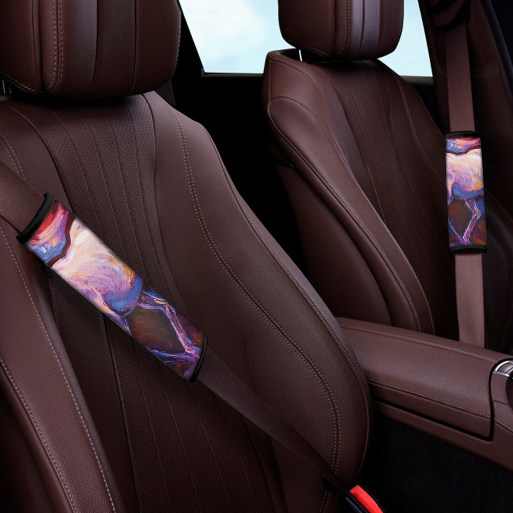 Colorful Horse Portrait Print Car Seat Belt Covers