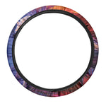 Colorful Horse Portrait Print Car Steering Wheel Cover