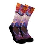 Colorful Horse Portrait Print Crew Socks