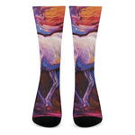 Colorful Horse Portrait Print Crew Socks