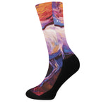 Colorful Horse Portrait Print Crew Socks