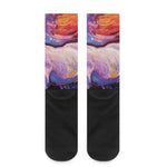 Colorful Horse Portrait Print Crew Socks