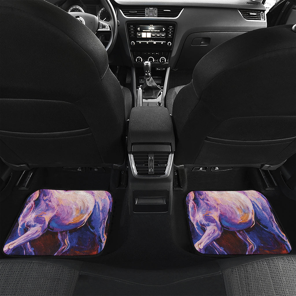 Colorful Horse Portrait Print Front and Back Car Floor Mats