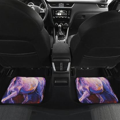 Colorful Horse Portrait Print Front and Back Car Floor Mats