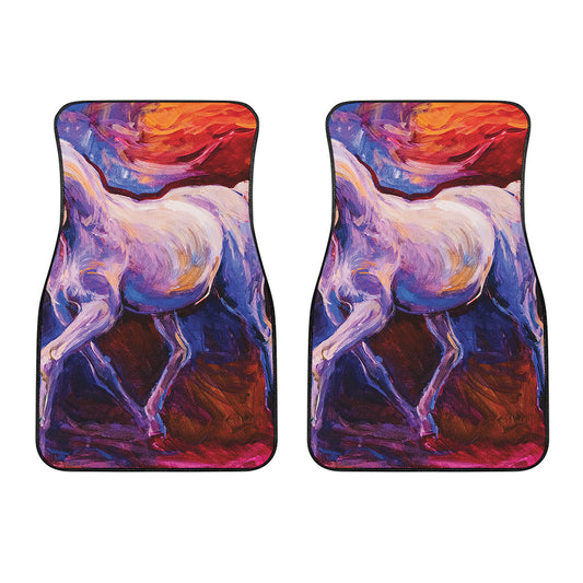 Colorful Horse Portrait Print Front Car Floor Mats