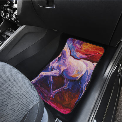 Colorful Horse Portrait Print Front Car Floor Mats