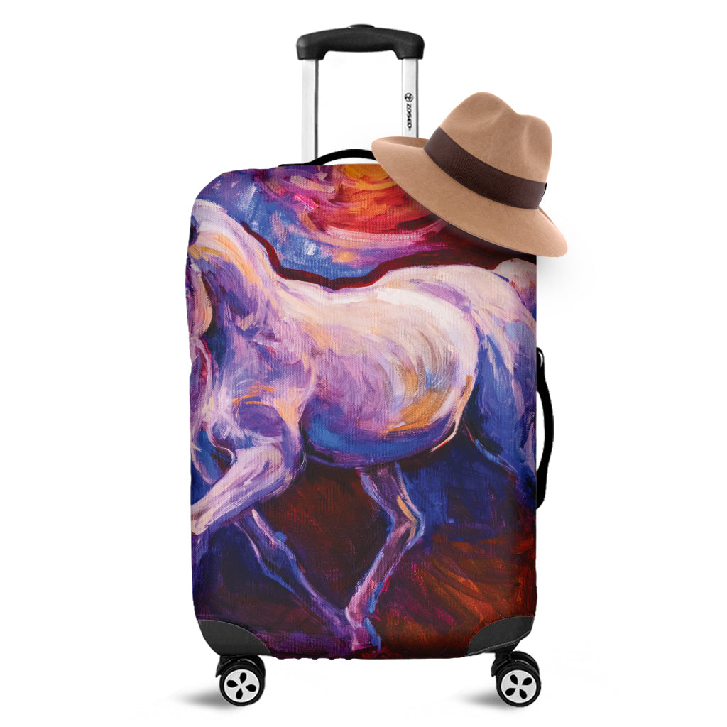 Colorful Horse Portrait Print Luggage Cover