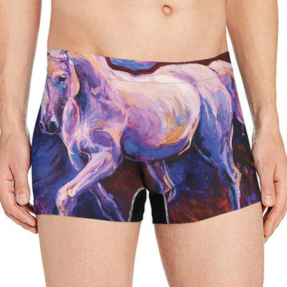 Colorful Horse Portrait Print Men's Boxer Briefs