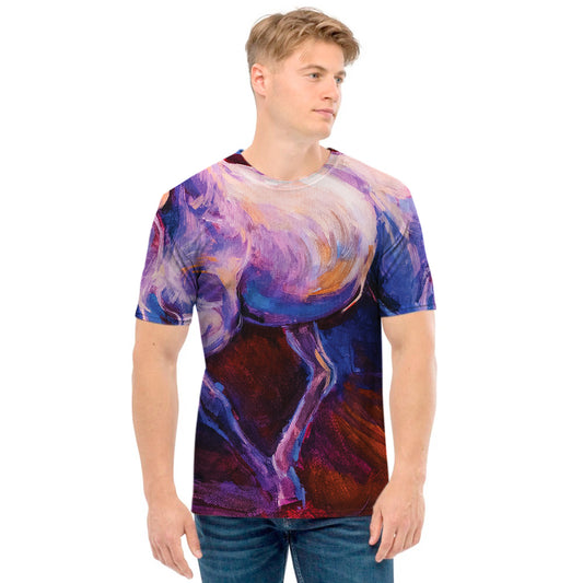 Colorful Horse Portrait Print Men's T-Shirt