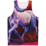 Colorful Horse Portrait Print Men's Tank Top
