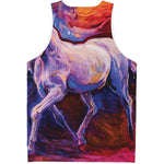 Colorful Horse Portrait Print Men's Tank Top