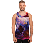 Colorful Horse Portrait Print Men's Tank Top