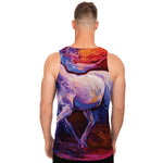 Colorful Horse Portrait Print Men's Tank Top