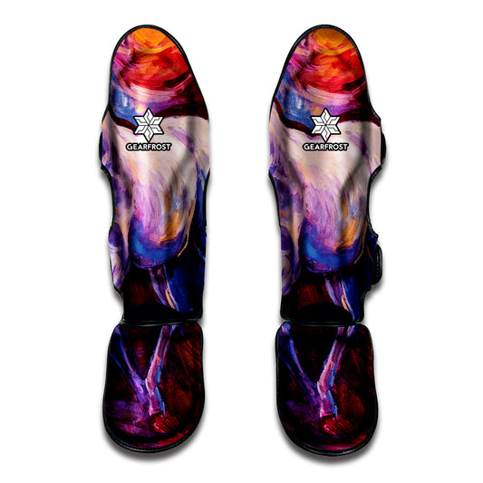 Colorful Horse Portrait Print Muay Thai Shin Guard