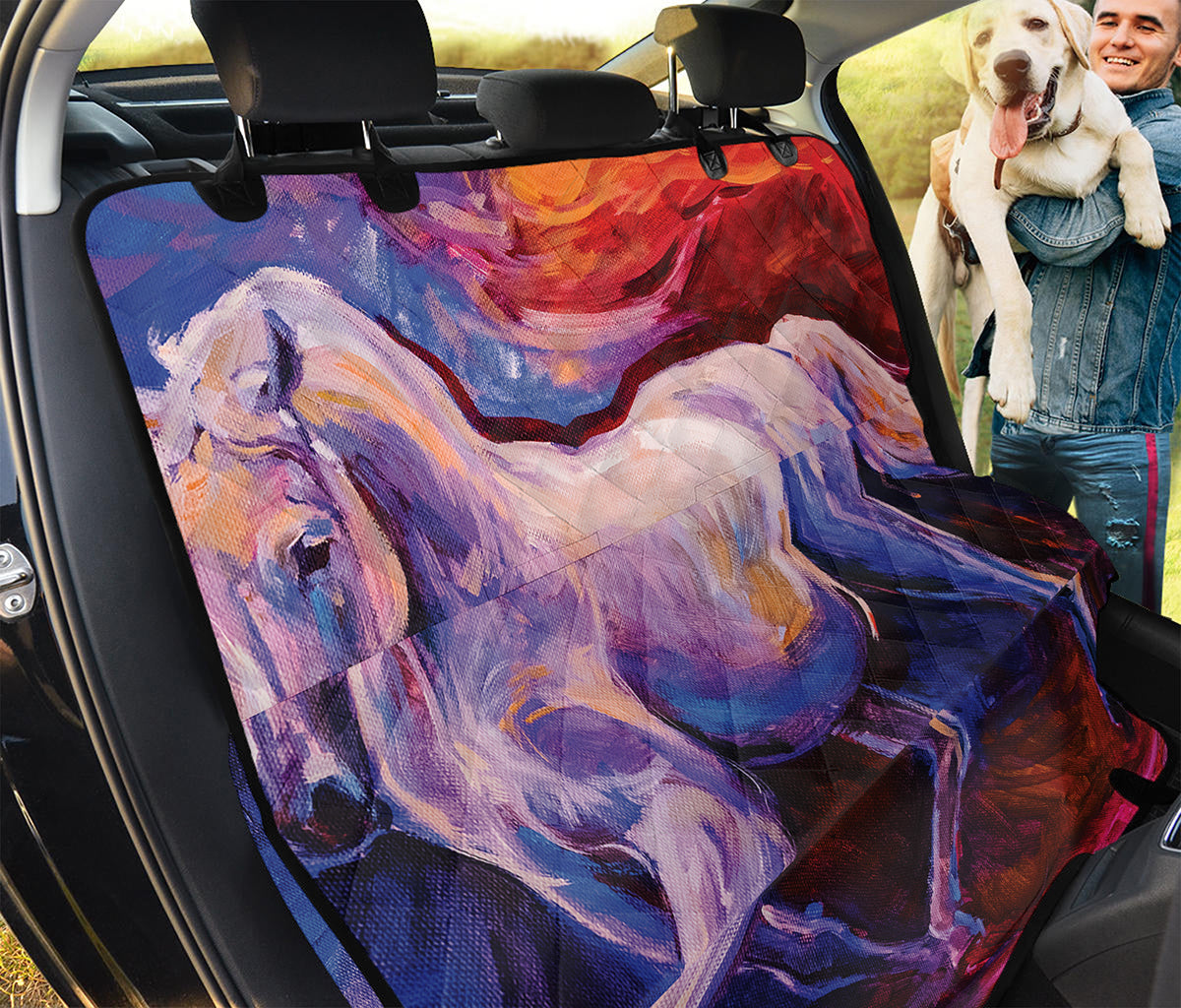 Colorful Horse Portrait Print Pet Car Back Seat Cover