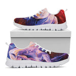 Colorful Horse Portrait Print White Sneakers