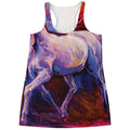 Colorful Horse Portrait Print Women's Racerback Tank Top