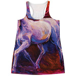 Colorful Horse Portrait Print Women's Racerback Tank Top